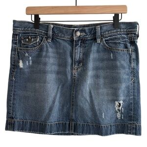 Old Navy Distressed Denim Skirt Casual Festival Boho Women’s Size 10